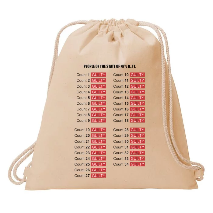 Guilty On All 34 Counts Drawstring Bag