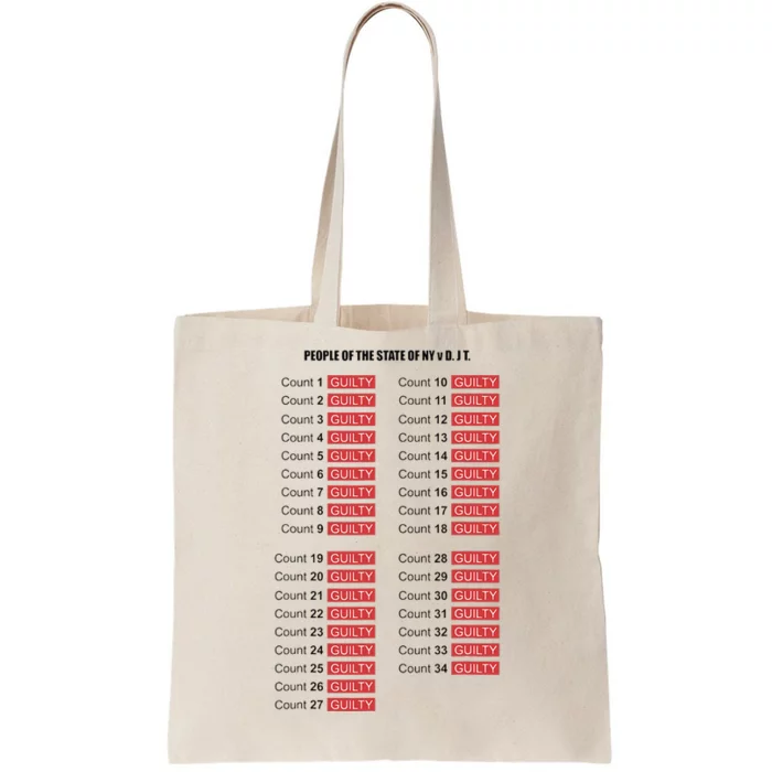 Guilty On All 34 Counts Tote Bag