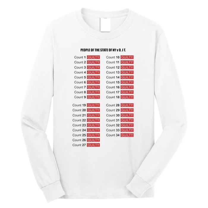 Guilty On All 34 Counts Long Sleeve Shirt