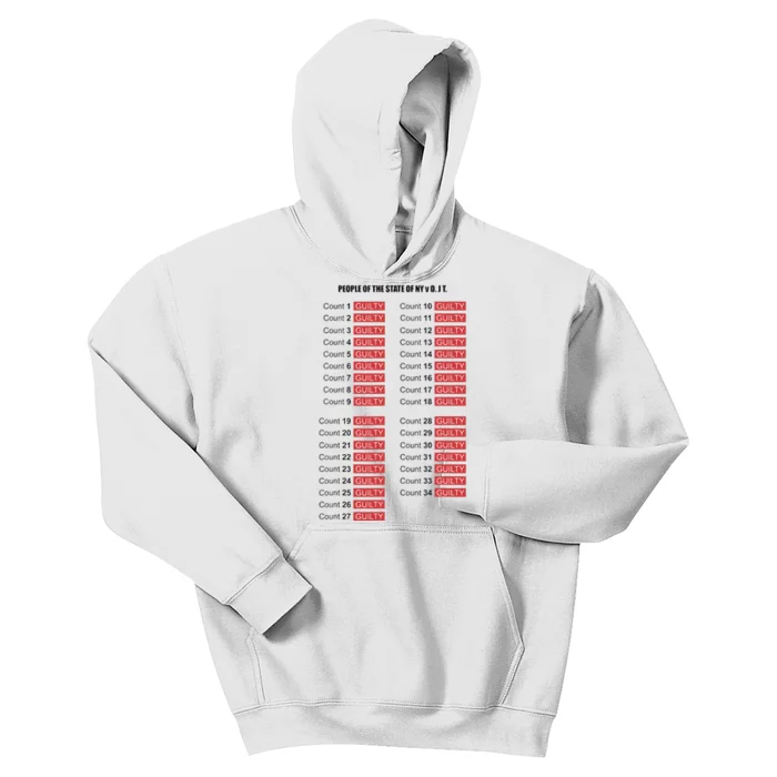 Guilty On All 34 Counts Kids Hoodie