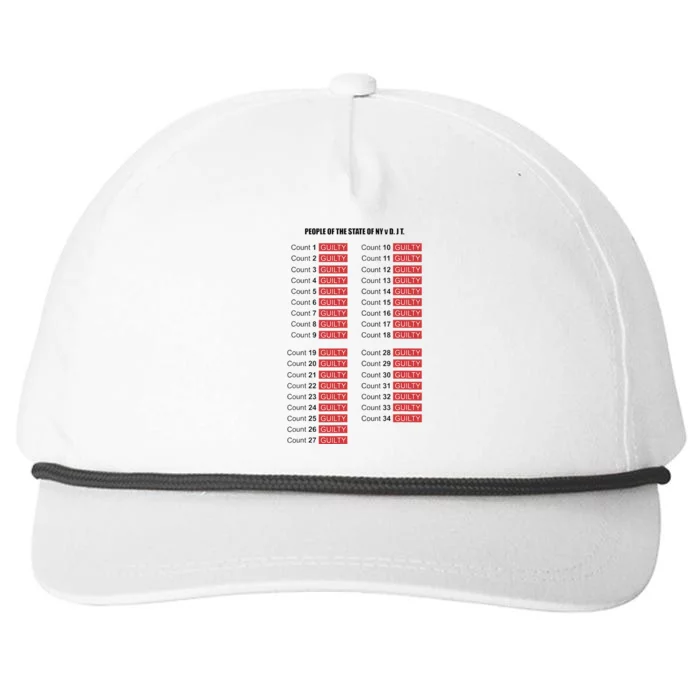 Guilty On All 34 Counts Snapback Five-Panel Rope Hat