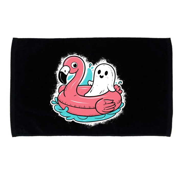 Ghost On A Pool Funny Spooky Summer Summerween Halloween Microfiber Hand Towel