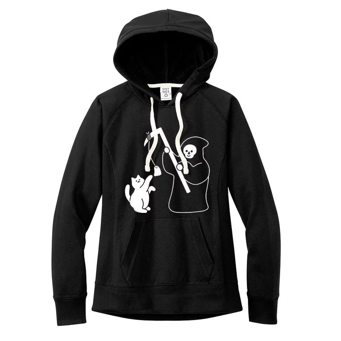 GHOST ON A STRING CAT TOY Women's Fleece Hoodie