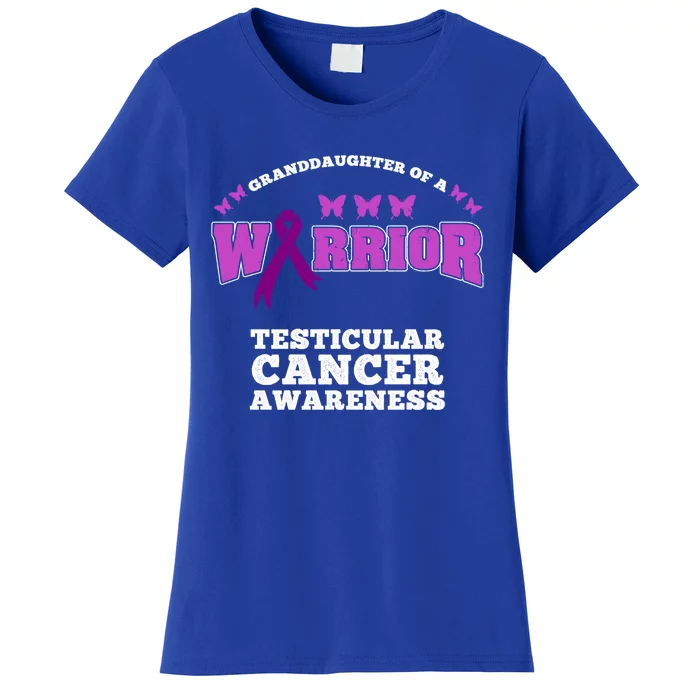 Granddaughter Of A Warrior Testicular Cancer Awareness Gift Women's T-Shirt