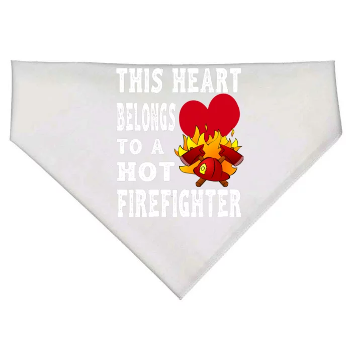 Girlfriend Of A Firefighter Cute Gift USA-Made Doggie Bandana