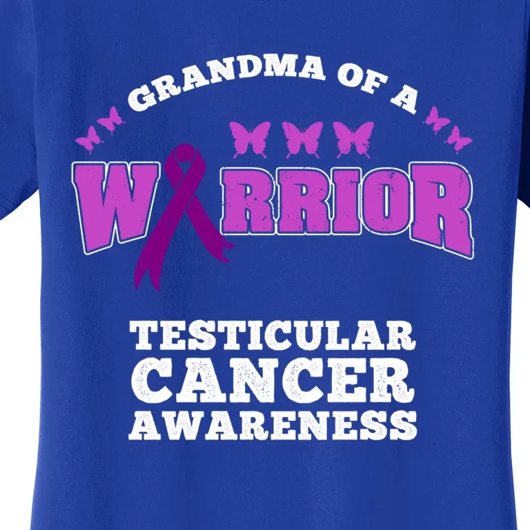 Grandma Of A Warrior Testicular Cancer Awareness Gift Women's T-Shirt