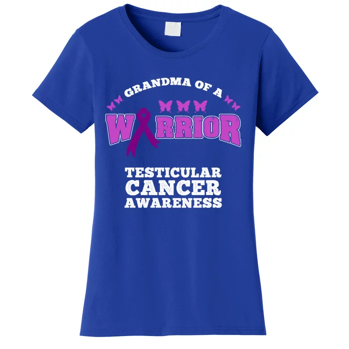 Grandma Of A Warrior Testicular Cancer Awareness Gift Women's T-Shirt