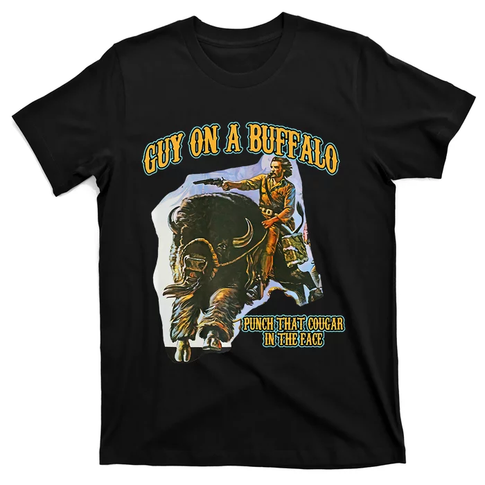 Guy On A Buffalo Punch That Cougar In The Face T-Shirt