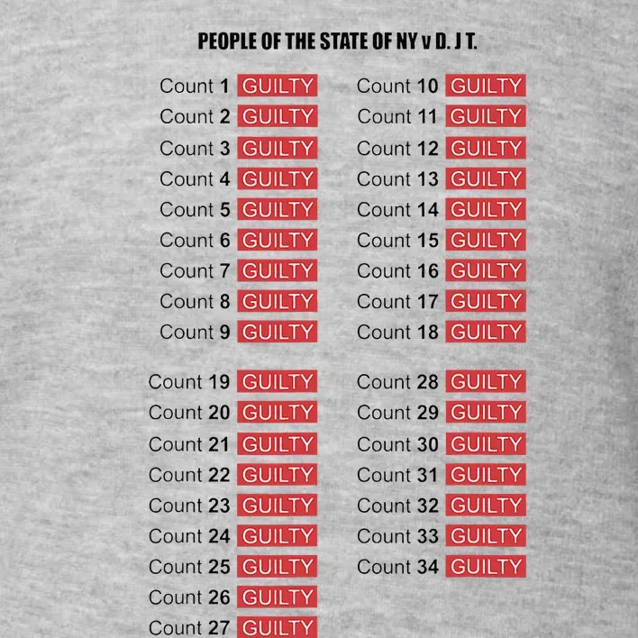 Guilty On All 34 Counts Toddler Sweatshirt