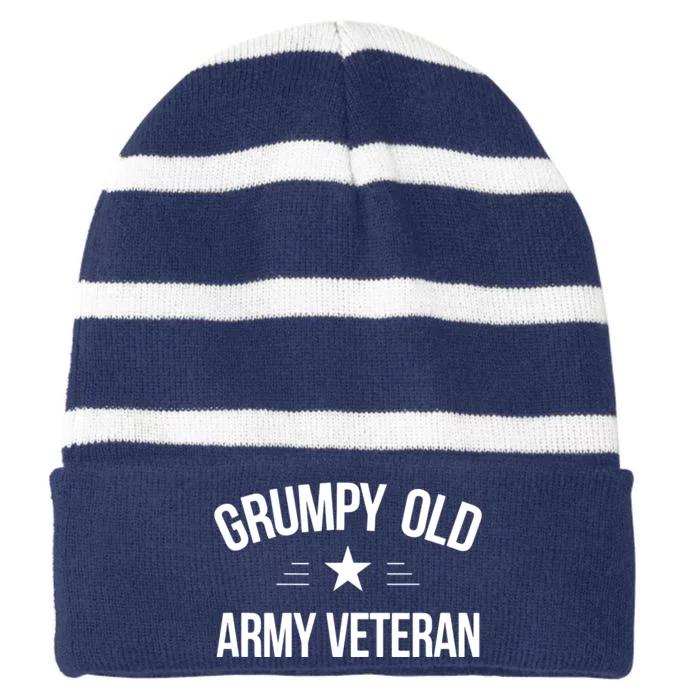 Grumpy Old Army Veteran Striped Beanie with Solid Band