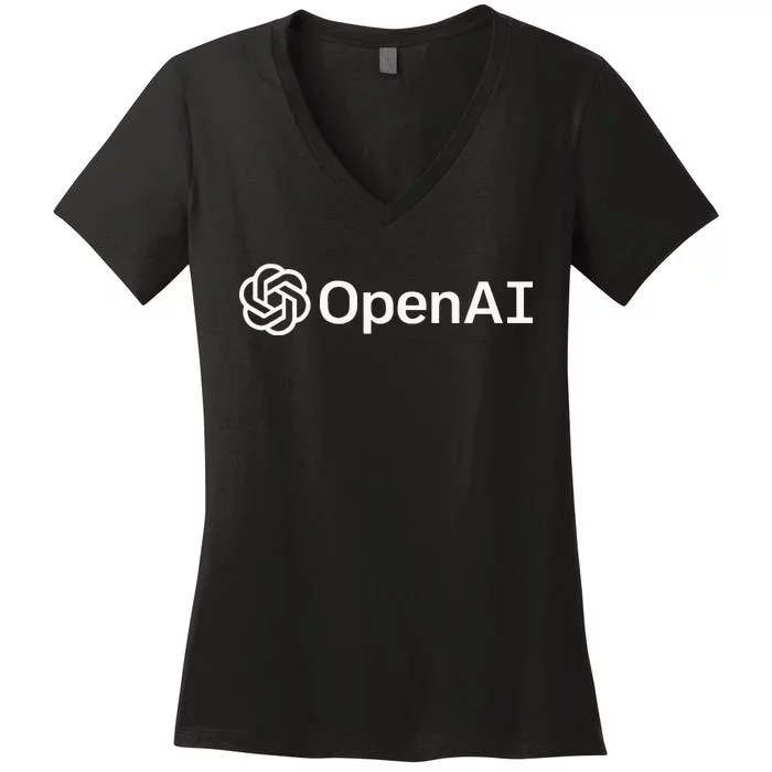 Geeky Openai Artificial Intelligence Computer Programmer Women's V-Neck T-Shirt