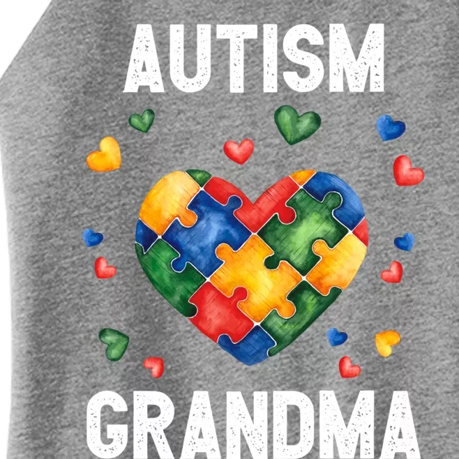 Grandma Of A Warrior Proud Grandma Autism Gift Women’s Perfect Tri Rocker Tank