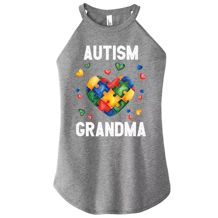 Grandma Of A Warrior Proud Grandma Autism Gift Women’s Perfect Tri Rocker Tank