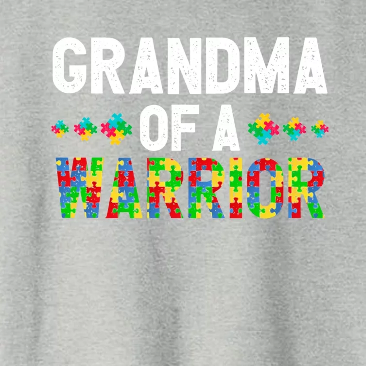 Grandma Of A Warrior Proud Grandma Autism Gift Women's Crop Top Tee