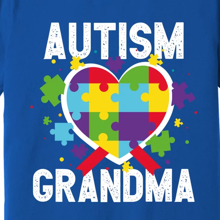 Grandma Of A Warrior Proud Grandma Autism Cute Gift Premium T-Shirt