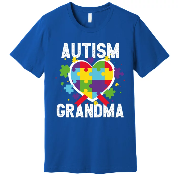 Grandma Of A Warrior Proud Grandma Autism Cute Gift Premium T-Shirt