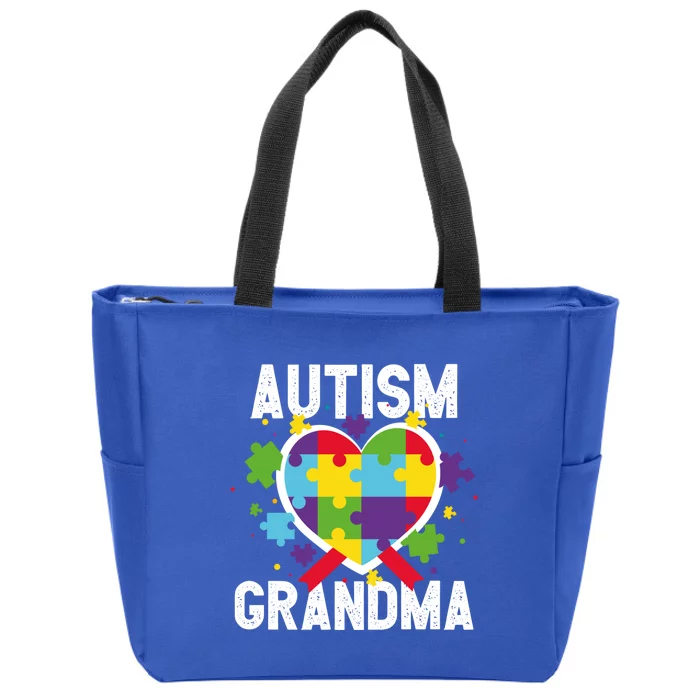 Grandma Of A Warrior Proud Grandma Autism Cute Gift Zip Tote Bag