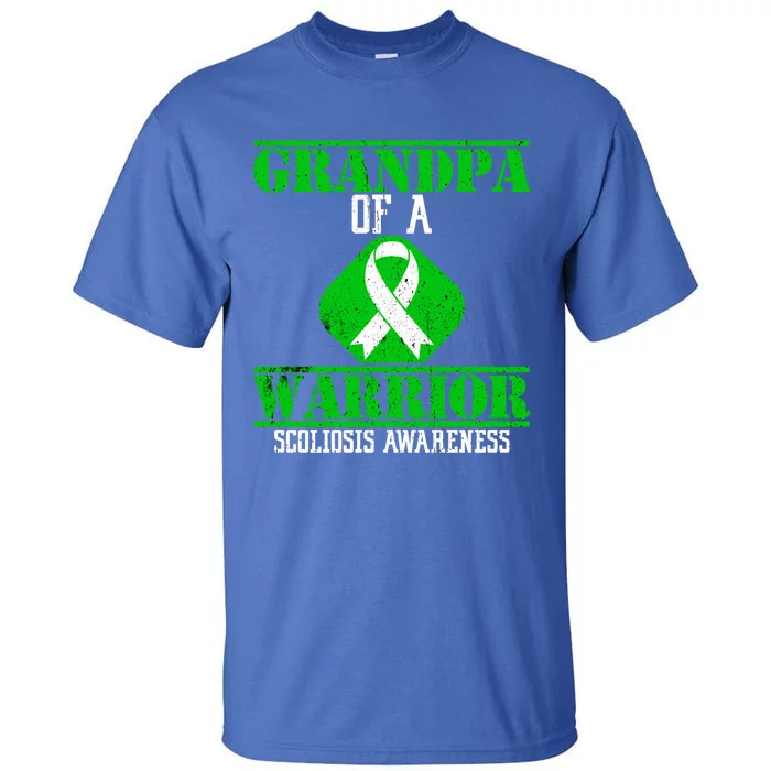 Grandpa Of A Scoliosis Warrior Vintage Scoliosis Awareness Gift Tall T-Shirt