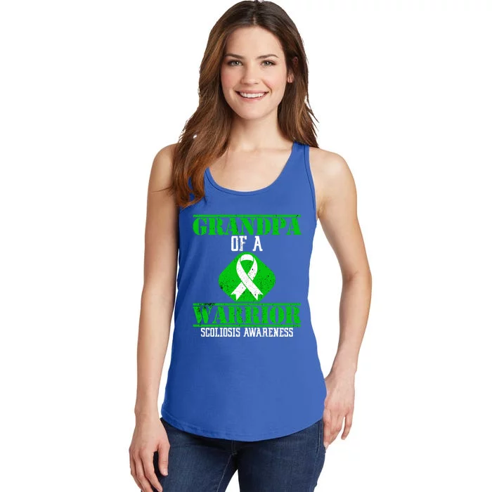 Grandpa Of A Scoliosis Warrior Vintage Scoliosis Awareness Gift Ladies Essential Tank