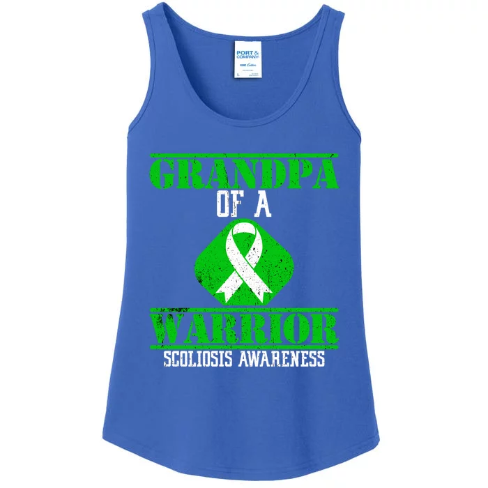 Grandpa Of A Scoliosis Warrior Vintage Scoliosis Awareness Gift Ladies Essential Tank