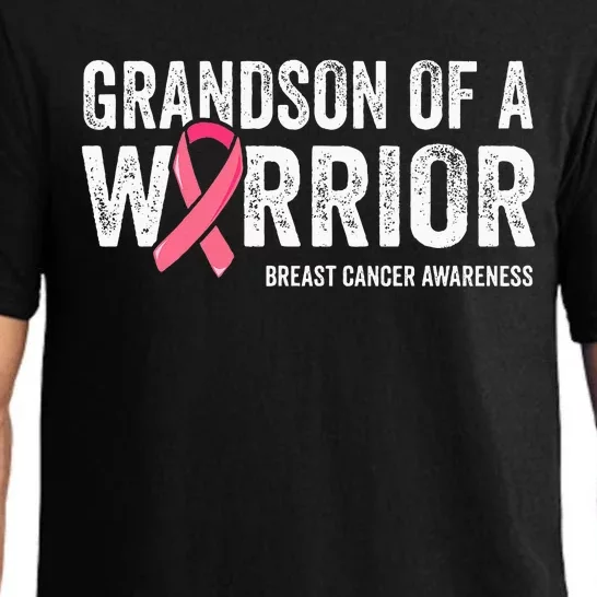 Grandson Of A Warrior Grandma Breast Cancer Matching Pajama Set