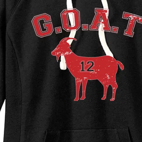 Goat 12 New England Football Fan Women's Fleece Hoodie