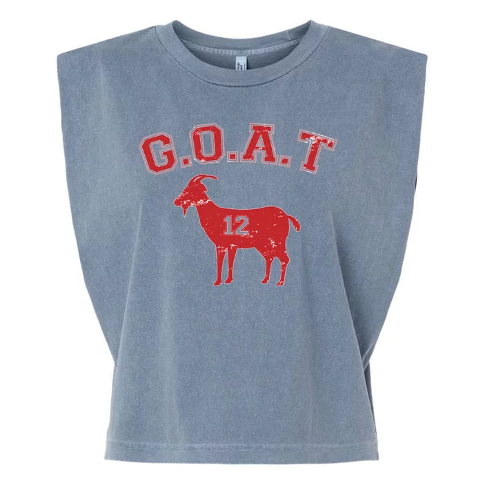 Goat 12 New England Football Fan Garment-Dyed Women's Muscle Tee