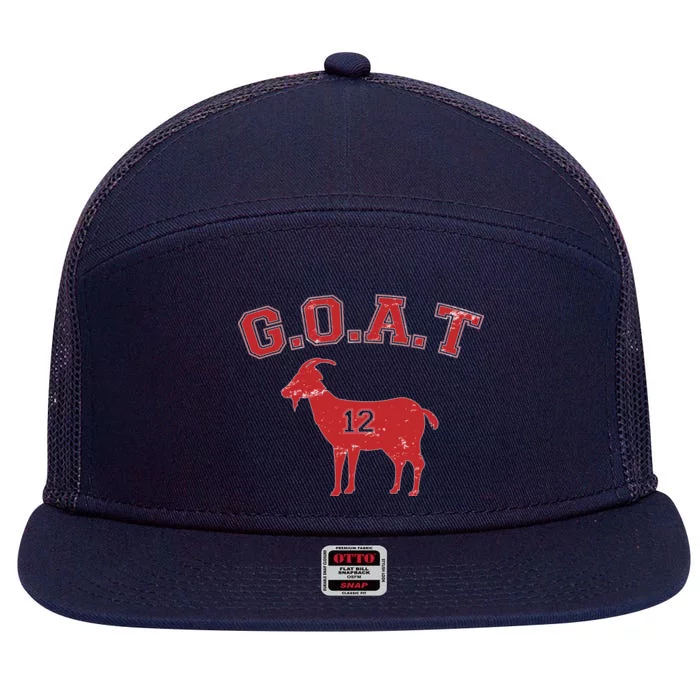 Goat 12 New England Football Fan 7 Panel Mesh Trucker Snapback Hat