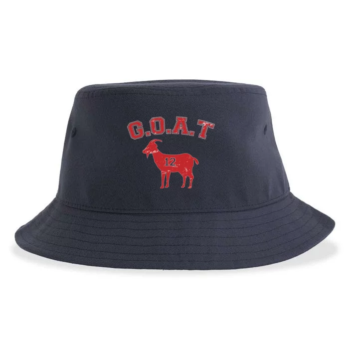 Goat 12 New England Football Fan Sustainable Bucket Hat