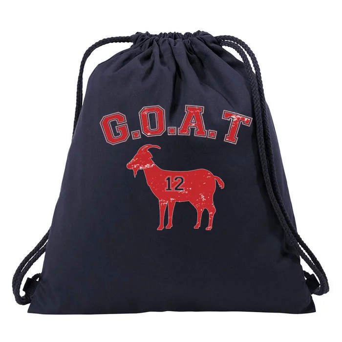 Goat 12 New England Football Fan Drawstring Bag