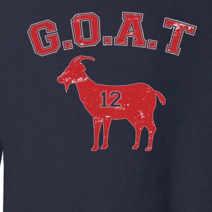 Goat 12 New England Football Fan Toddler Sweatshirt