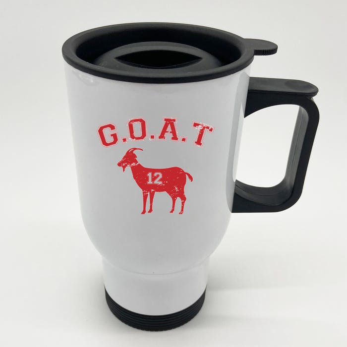 Goat 12 New England Football Fan Front & Back Stainless Steel Travel Mug