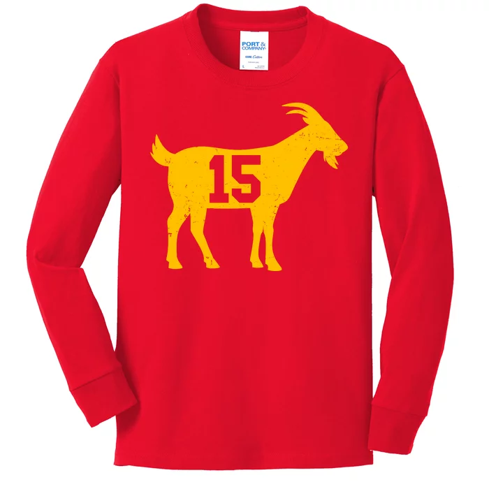 GOAT 15 Kansas City KC Football Kids Long Sleeve Shirt