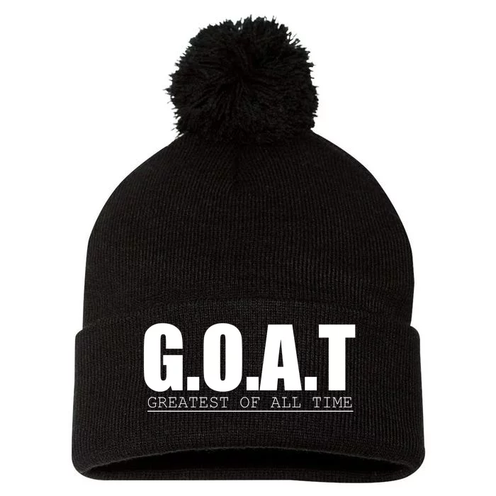 Goat Great Of All Time Pom Pom 12in Knit Beanie