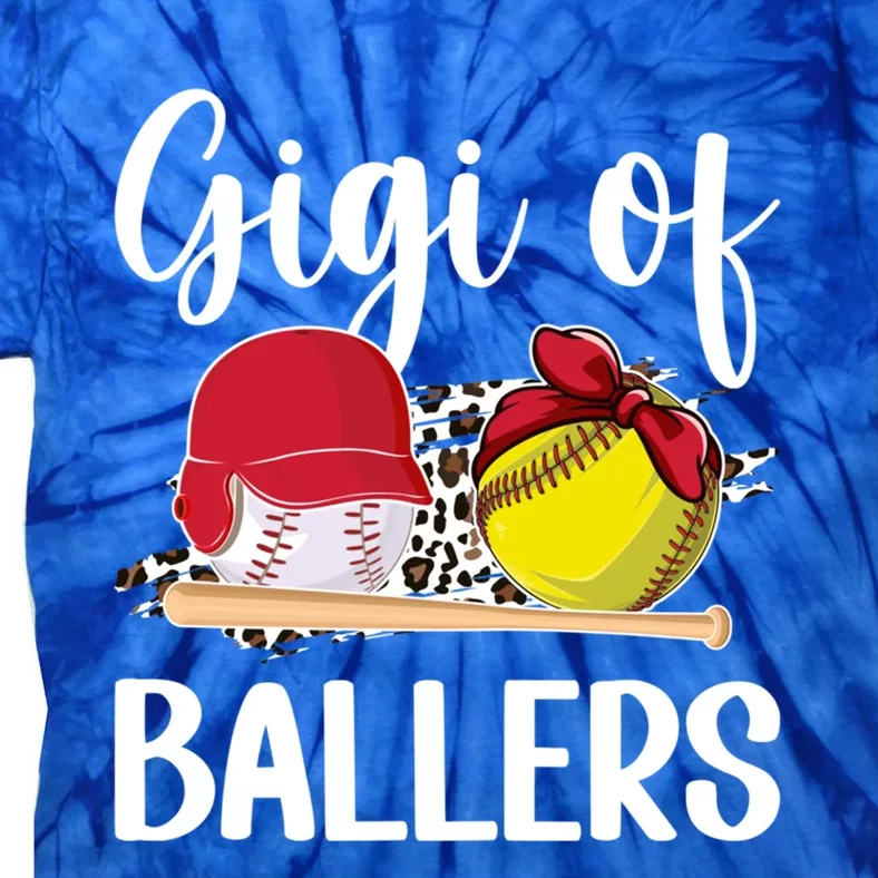 Gigi Of Ballers Leopard Softball Baseball Gigi Grandma Gift Tie-Dye T-Shirt