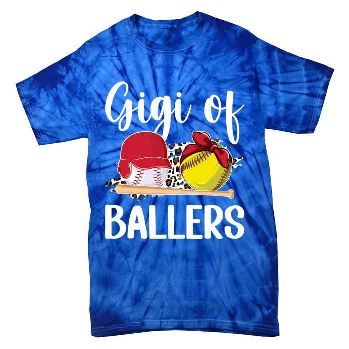 Gigi Of Ballers Leopard Softball Baseball Gigi Grandma Gift Tie-Dye T-Shirt