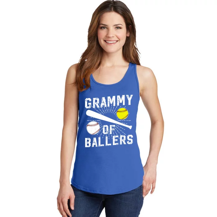 Grammy Of Ballers Baseball Softball Grammy Grandma Gift Ladies Essential Tank