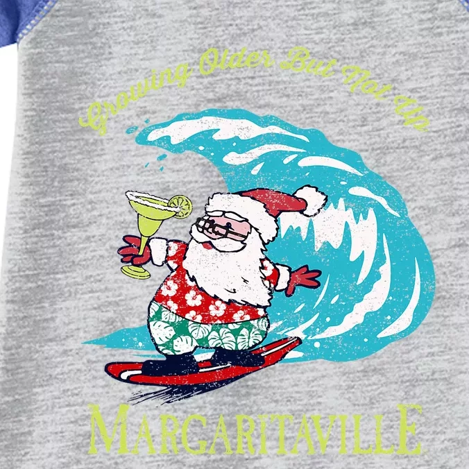 Growing Older But Not Up Surfing Santa Infant Baby Jersey Bodysuit