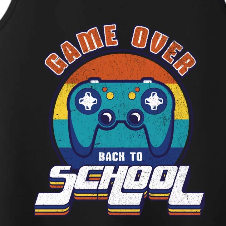 Game Over Back To School Funny Gamer Console Video Game Cute Gift Performance Tank