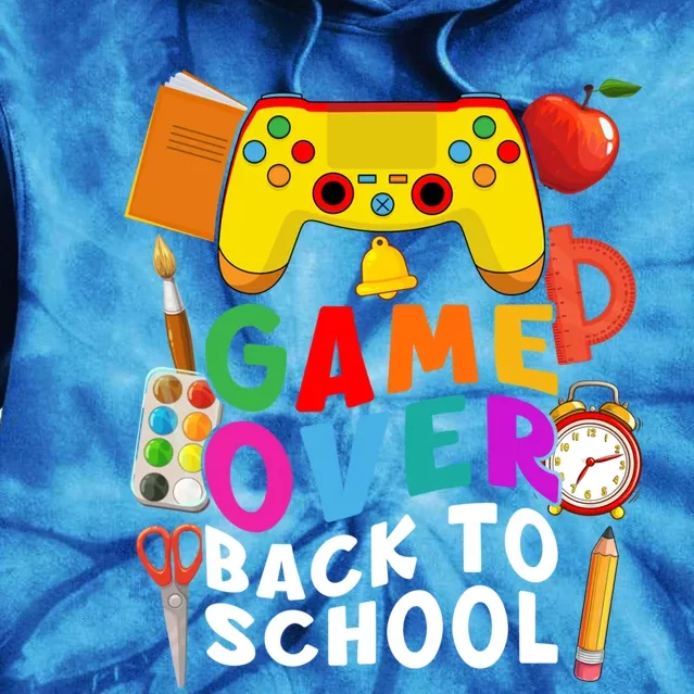 Game Over Back To School Gamer Controller 1St Day Of School Cool Gift Tie Dye Hoodie