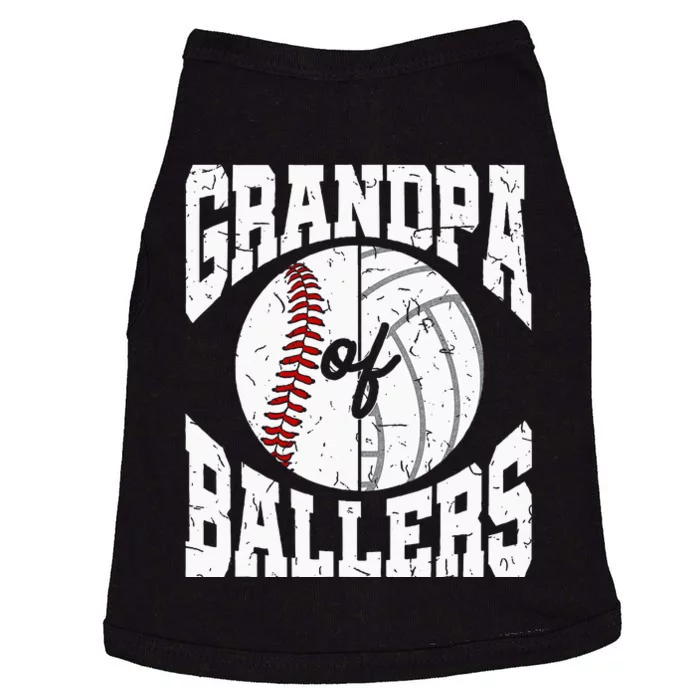 Grandpa Of Ballers Ball Grandfather Volleyball Baseball Doggie Tank