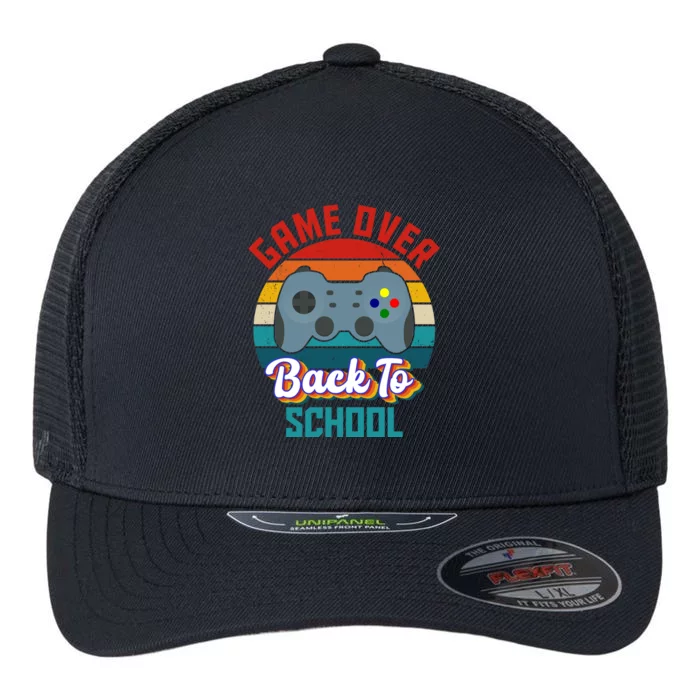 Game Over Back To School Funny Gamer Flexfit Unipanel Trucker Cap