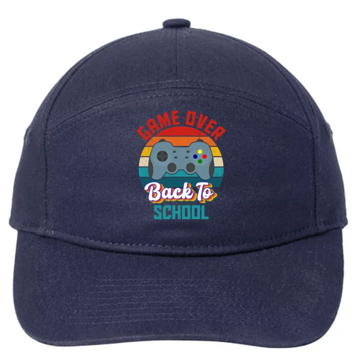 Game Over Back To School Funny Gamer 7-Panel Snapback Hat