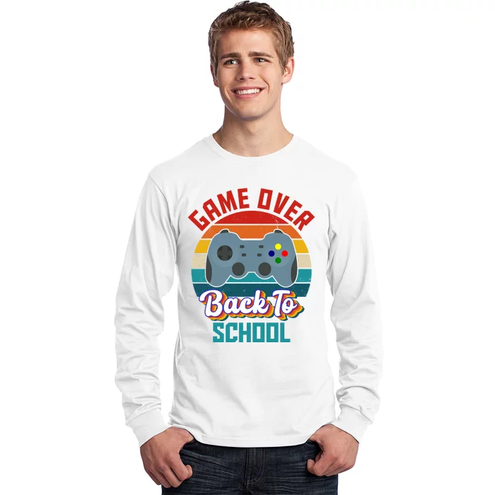 Game Over Back To School Funny Gamer Long Sleeve Shirt