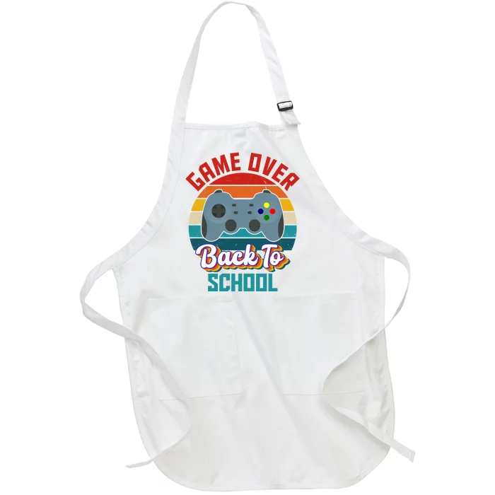 Game Over Back To School Funny Gamer Full-Length Apron With Pocket