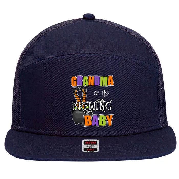 Grandma Of Brewing Halloween Theme Shower Spooky Gift 7 Panel Mesh Trucker Snapback Hat