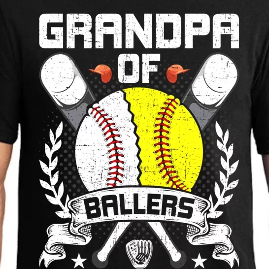 Grandpa Of Ballers Baseball Lover Gift Pajama Set