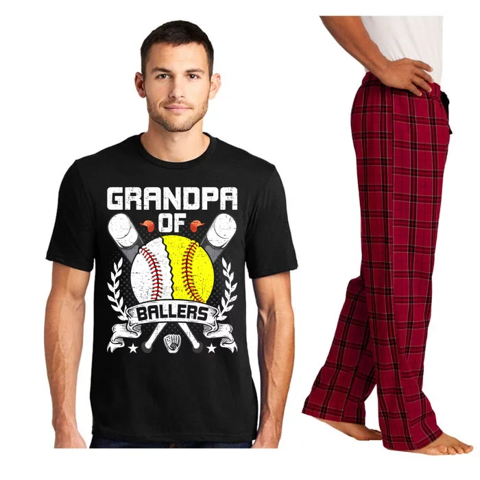 Grandpa Of Ballers Baseball Lover Gift Pajama Set