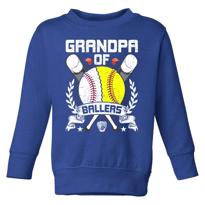 Grandpa Of Ballers Baseball Lover Gift Toddler Sweatshirt