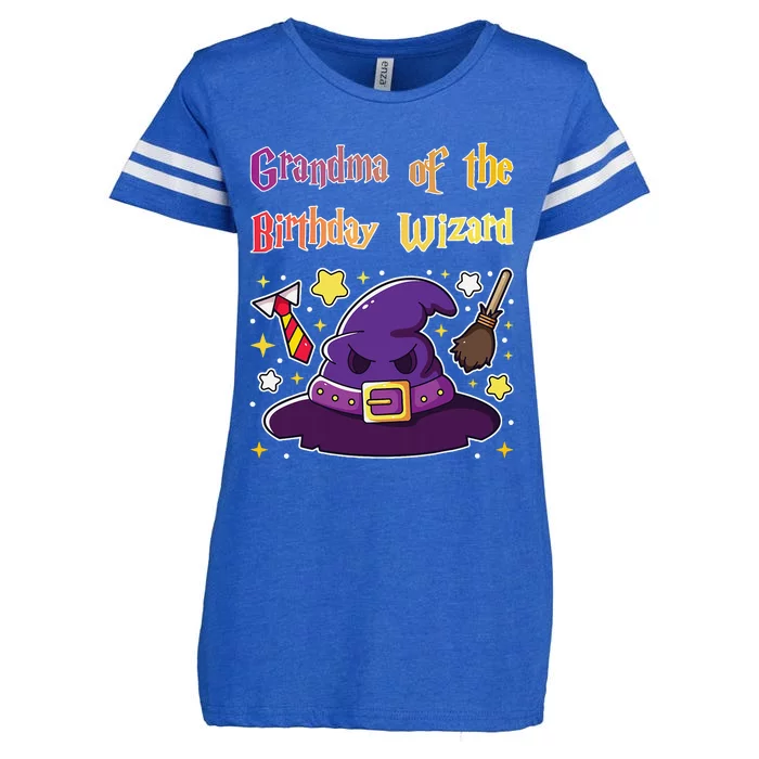 Grandma Of Birthday Wizard 9th Birthday Magic Theme Party Enza Ladies Jersey Football T-Shirt